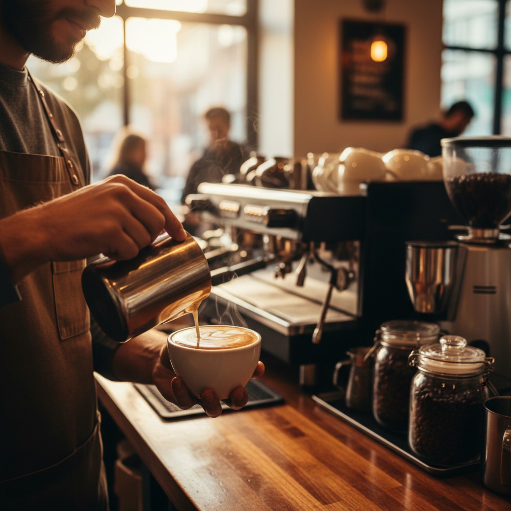 Barista připravuje kávu